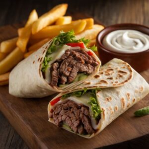 Beef Wrap with Fries